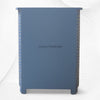 Geometric Bone Inlay 4 Drawer Bedside Blue | Blue Bedside Table