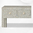 Consolle Bone Inlay 4 cassetti Design geometrico Grigio
