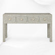 Consolle Bone Inlay 4 cassetti Design geometrico Grigio