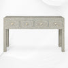 Consolle Bone Inlay 4 cassetti Design geometrico Grigio