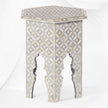 Geometric Bone Inlay Hexagonal Side Table Grey