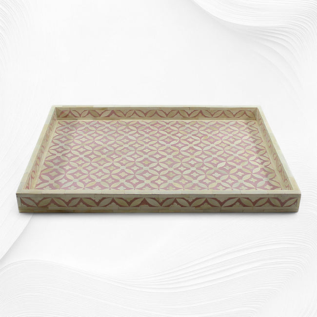 Geometrisches Knocheneinlay -Quadratschale rosa