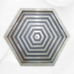 Grey Bone Inlay Tray Hexagon | Bone Shaped Serving Tray