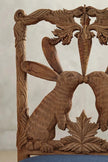 Hare Hand Carved Wooden Dining Chair carved back close-up