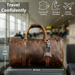 Harper Genuine Leather Duffle Bag Brown
