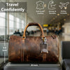 Harper Genuine Leather Duffle Bag Brown