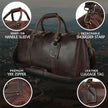 Harper Genuine Leather Duffle Bag Dark Brown