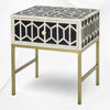 Hope Bone Inlay Bedside Black 1 Drawer | Bone Inlay Nightstand