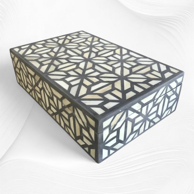 Hope Bone Inlay Box Grey