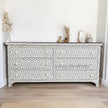 Hope Bone Inlay 6 Drawer Dresser Grey