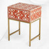Chevet avec incrustation d'os Ikat Orange