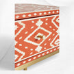 Chevet avec incrustation d'os Ikat Orange
