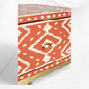 Chevet avec incrustation d'os Ikat Orange
