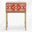 Chevet avec incrustation d'os Ikat Orange