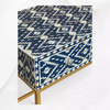Ikat Bone Inlay Schminktisch Blau