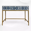 Ikat Bone Inlay Schminktisch Blau