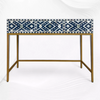 Ikat Bone Inlay Schminktisch Blau