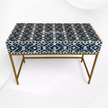 Ikat Bone Inlay Schminktisch Blau