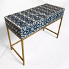 Ikat Bone Inlay Schminktisch Blau