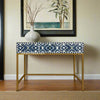 Ikat Bone Inlay Schminktisch Blau