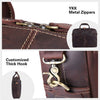 Genuine Full Grain Leather Men's 16 Inch Laptop Briefcase Messenger Bag Tote Satchel Bag with YKK Metal Zippers