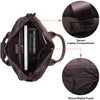 Genuine Full Grain Leather Men's 16 Inch Laptop Briefcase Messenger Bag Tote Satchel Bag with YKK Metal Zippers