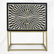 Illusion Bone Inlay Nightstand Black