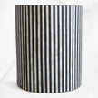 Illusion Bone Inlay Stripe Side Table Black