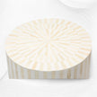 Table d'appoint à rayures illusion avec incrustation d'os, blanc