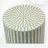 Illusion Bone Inlay Stripe Side Table Grey