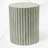 Illusion Bone Inlay Stripe Side Table Grey