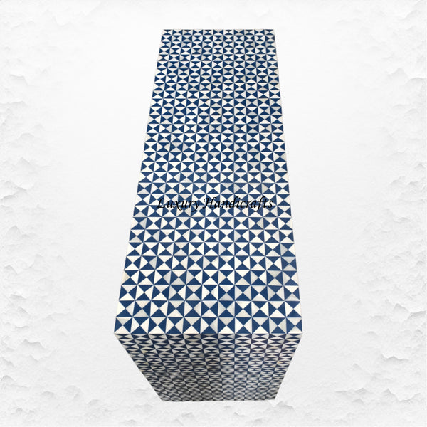 Intarsia Bone Inlay Triangle Console Blue