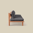 Isle Armless Upholstered Teak Sofa end view
