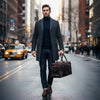 Izumi Genuine Leather Duffle Bag Dark Brown