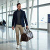 Javier Full Grain Leather Duffel Bag Men's with Shoe Compartment