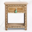Jiya Mango Wood Inlay Bedside 1 Drawer