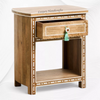 Jiya Mango Wood Inlay Bedside 1 Drawer