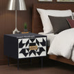 Junto Bone Inlay 2 Drawer Bedside Black