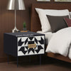Junto Bone Inlay 2 Drawer Bedside Black
