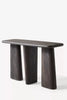 Kala Sculptural Plank Leg Wooden Console Table black finish side view