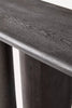 Kala Sculptural Plank Leg Wooden Console Table black top edge detail