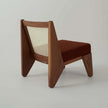 Kora Cane Back Wooden Lounge Chair angled view