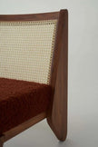 Kora Cane Back Wooden Lounge Chair seat and frame detail