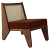 Kora Cane Back Wooden Lounge Chair three-quarter view