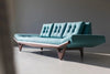 Lagoon Tufted Sofa on Wooden Base angled view