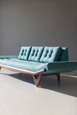 Lagoon Tufted Sofa on Wooden Base small front view