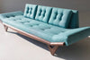 Lagoon Tufted Sofa on Wooden Base full front view