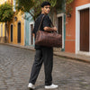 Levi Genuine Leather Duffle Bag Dark Brown