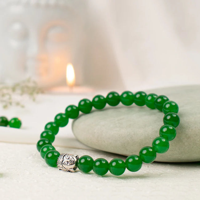 LH Green Jade Bracelet with Buddha