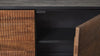 Linea Fluted Three Door Sideboard Metal Frame with doors open
